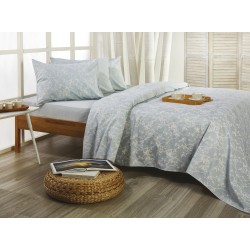 Σεντόνια Υπέρδιπλα Σετ Romance RO34-1 Cotton White Egg (165x200+23 ) Με Λάστιχο 4Τεμ