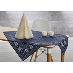 Τραβέρσα Χριστουγεννιάτικη 80235/A Blue Polylinen White Egg (45x150) 1Τεμ