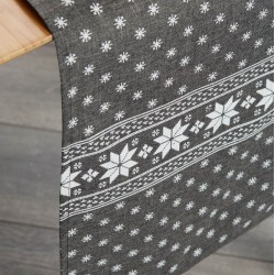 Καρέ Χριστουγεννιάτικo 80235/Δ Grey Polylinen White Egg (90x90) 1Τεμ