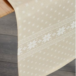 Καρέ Χριστουγεννιάτικo 80235/Γ Ecru Polylinen White Egg (90x90) 1Τεμ