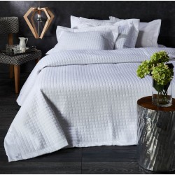 Κουβερλί Υπέρδιπλα Σετ Νυφικό ΝΚ 02 Jacquard Microfiber White Egg (230x250) 3Τεμ