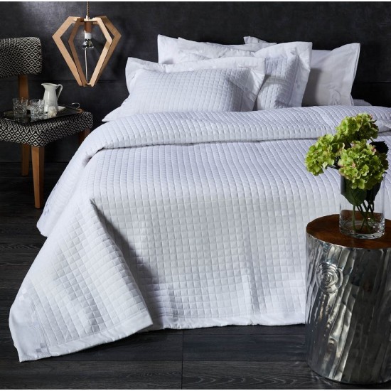 Κουβερλί Υπέρδιπλα Σετ Νυφικό ΝΚ 02 Jacquard Microfiber White Egg (230x250) 3Τεμ