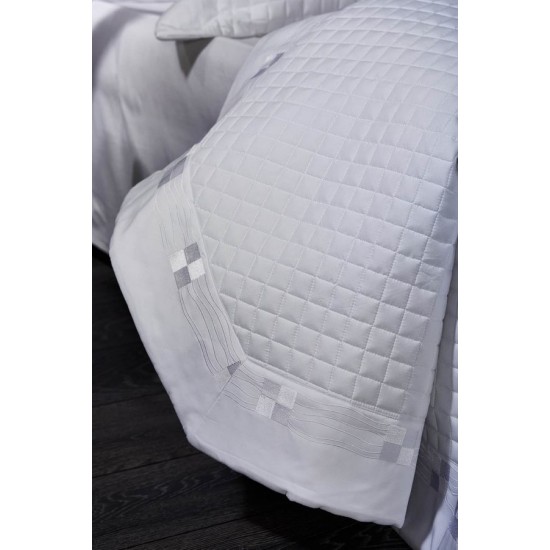 Κουβερλί Υπέρδιπλα Σετ Νυφικό ΝΚ 02 Jacquard Microfiber White Egg (230x250) 3Τεμ