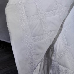 Κουβερλί Υπέρδιπλο Σετ Νυφικό ΝΚ 01 Jacquard Microfiber White Egg (230x250) 3Τεμ