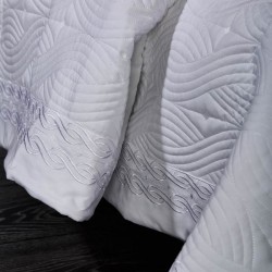 Κουβερλί Υπέρδιπλα Σετ Νυφικό ΝΚ 03 Jacquard Microfiber White Egg (230x250) 3Τεμ