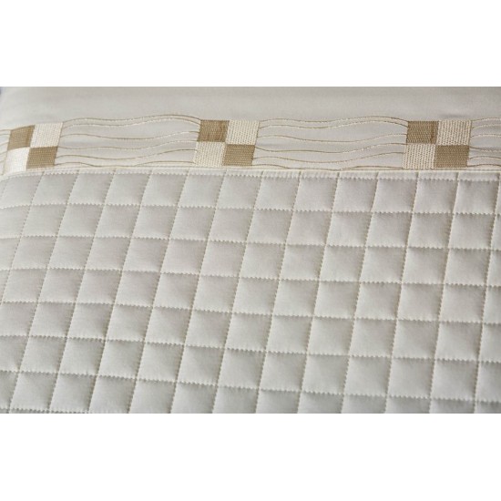 Κουβερλί Υπέρδιπλα Σετ Νυφικό ΝΚ 02 Jacquard Microfiber White Egg (230x250) 3Τεμ