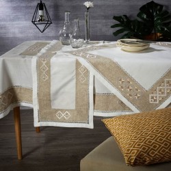 Τραβέρσα Τραπεζαρίας 79147 Με Κέντημα Polylinen White Egg (45x180) 1Τεμ