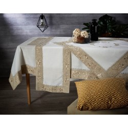 Τραβέρσα Τραπεζαρίας 1027 Με Κέντημα Polylinen White Egg (40x180) 1Τεμ
