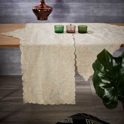 Τραβέρσα Τραπεζαρίας 80217 Με Κέντημα Polylinen White Egg (90x90) 1Τεμ