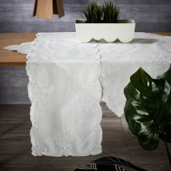 Τραβέρσα Τραπεζαρίας 80215 Με Κέντημα Polylinen White Egg (45x180) 1Τεμ