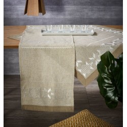 Τραβέρσα Τραπεζαρίας 80274 Με Κέντημα Polylinen White Egg (90x90) 1Τεμ