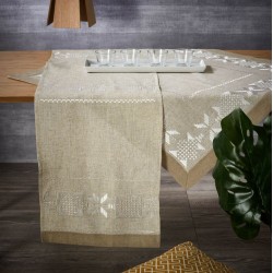 Τραβέρσα Τραπεζαρίας 80274 Με Κέντημα Polylinen White Egg (90x90) 1Τεμ