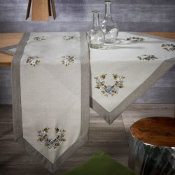 Τραβέρσα Τραπεζαρίας 40501 Με Κέντημα Polylinen White Egg (45x180) 1Τεμ