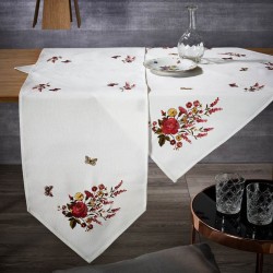 Τραβέρσα Τραπεζαρίας 16191/B Με Κέντημα Polylinen White Egg (45x180) 1Τεμ