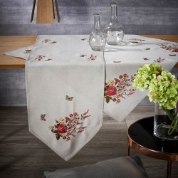Τραβέρσα Τραπεζαρίας 16191/A Με Κέντημα Polylinen White Egg (45x180) 1Τεμ