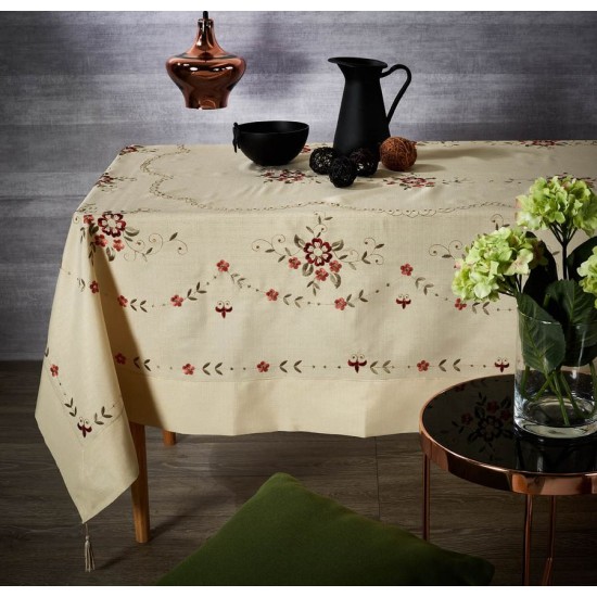 Τραπεζομάντηλο Τραπεζαρίας 017 Με Κέντημα Polylinen White Egg (180x270) 1Τεμ