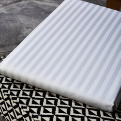 Παπλωματοθήκη Μονή Dolce Vita Stripe White Satin 300 Threads White Egg (160x240) 1Τεμ
